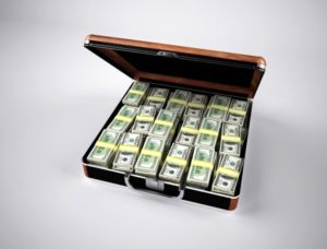 money inside a case