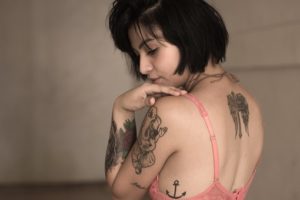 woman with tattoo